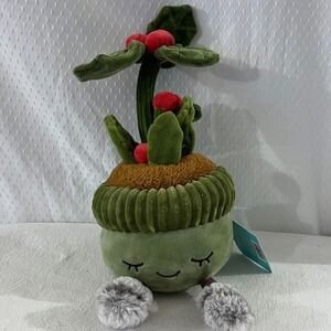 Play Right Hug Me 11" Potted Red Holly Flower Plant Plush Stuffed